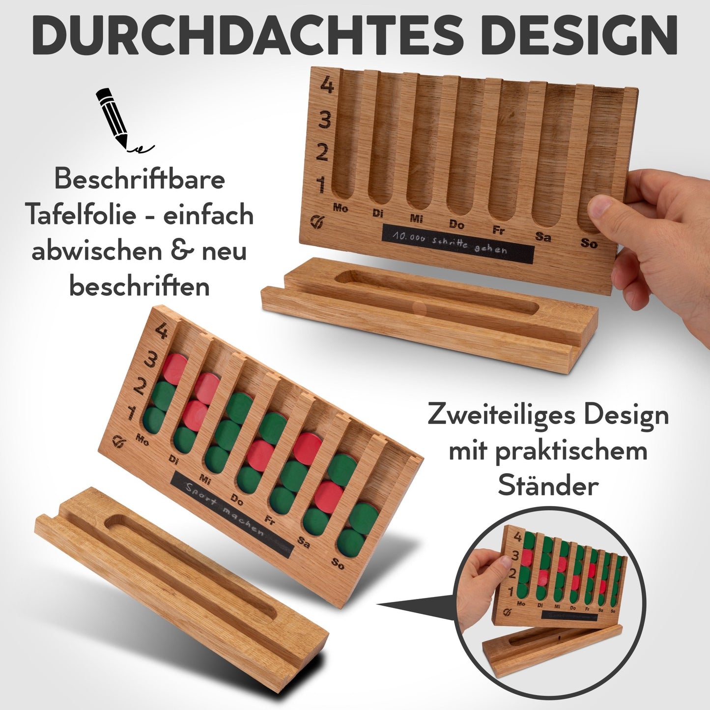 GoalBalance Habit Tracker aus Holz – durchdachtes Design